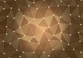 Brown Geometric triangular low poly with dots and lines gradient illustration for graphic background. Royalty Free Stock Photo