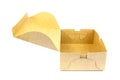 Brown gift paper box with open lid Royalty Free Stock Photo