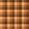 Brown gingham plaid seamless vector pattern, cute checkered background Royalty Free Stock Photo