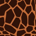 Brown Giraffe skin seamless pattern. Vector animal giraffe texture background Royalty Free Stock Photo