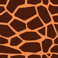 Brown Giraffe skin seamless pattern. Vector animal giraffe texture background Royalty Free Stock Photo