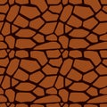 Brown Giraffe skin seamless pattern. Vector animal giraffe texture background