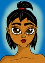 Brown girl cartoon illustration digital art Royalty Free Stock Photo