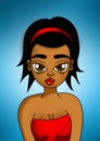 Brown girl cartoon illustration digital art Royalty Free Stock Photo