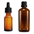 Brown glass bottle Medical container dropper amber Royalty Free Stock Photo