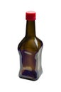 Brown glass bottle with red cork Royalty Free Stock Photo