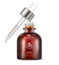 Brown glass dropper bottle for serum. Medical Royalty Free Stock Photo