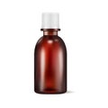 Brown glass medical bottle glass isolated on white Royalty Free Stock Photo