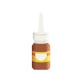 Brown glass medical nasal antiseptic spray bottle, pharmaceutical medicament vector Illustration on a white background