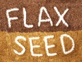 Brown and goden flax seeds.