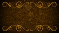 Brown Gold Artistic Vine Flourish Decorative Frame Ornaments With Glitter Dust Over Glittery Sand