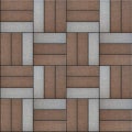 Brown and Gray Rectangles Paved. Seamless Texture Royalty Free Stock Photo