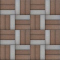 Brown and Gray Rectangles Paved. Seamless Texture