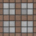 Brown-Gray Square Brick Pavers. Seamless Texture.