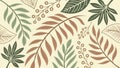Brown and Green Leaf Pattern Texture Vector, vector design Generative AI Royalty Free Stock Photo
