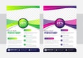 Green and purple gradient vertical flyer template design.