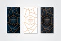 Vertical Back and Gold Banners Set, Greeting Card Design.