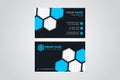 Blue Colors Abstract Hexagon Elements Low Poly Style Business Card Design template