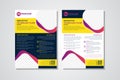 Combination Blue, white, purple gradient and yellow technology annual report brochure flyer design