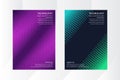 Green, pink, blue a4 template. triangle Halftone gradients. Modern geometric pattern. Royalty Free Stock Photo