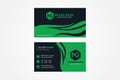 The combination green and black of horizontal layout Modern business card template