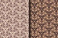 Seamless hexagon and circle soft and dark brown pattern