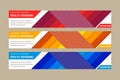 set of modern horizontal website banners with colorful diagonal shapes Royalty Free Stock Photo