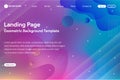 Liquid landing page of website with purple and blue gradient. Royalty Free Stock Photo