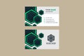 Hexagonal dark and light Green gradient Color of Professional Business Card Royalty Free Stock Photo