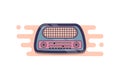 Illustration of retro radio recorder logo design template