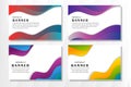 Set of Horizontal banners set 3D abstract background, paper cut shapes Royalty Free Stock Photo