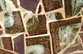 Brown and green tiles mosaic Royalty Free Stock Photo