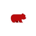 Brown grizzly bear logo icon animal clean simple rounded symbol