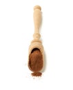 Brown ground cinnamon in a wooden spoon Royalty Free Stock Photo