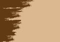 Brown grunge texture. Rectangular horizontal background with a torn edge.