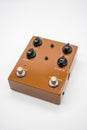 Brown guitar pedal Royalty Free Stock Photo