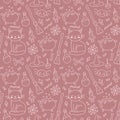 Brown halloween seamless pattern