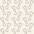 Brown hand drawn dinosaur bone seamless pattern. Gender Neutral Jurassic fossil silhouette for baby nursery. Home decor