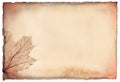 Brown hand-made paper with a maple leaf Royalty Free Stock Photo