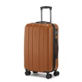 Brown Hard Shell Trolley Suitcase with Wheels Royalty Free Stock Photo