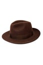 Brown hat for man isolated on white background Royalty Free Stock Photo