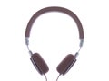 Brown headphones on white background