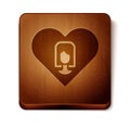 Brown Heart with female icon isolated on white background. Venus symbol. The symbol for a female organism or woman Royalty Free Stock Photo