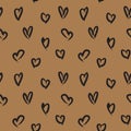 Brown Heart shaped ValentineÃ¢â¬â¢s Day Seamless Pattern Background