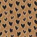 Brown Heart shaped ValentineÃ¢â¬â¢s Day Seamless Pattern Background