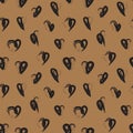 Brown Heart shaped ValentineÃ¢â¬â¢s Day Seamless Pattern Background