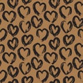 Brown Heart shaped ValentineÃ¢â¬â¢s Day Seamless Pattern Background