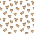 Brown Heart shaped ValentineÃ¢â¬â¢s Day Seamless Pattern Background