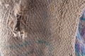 Brown hemp sack background, Hessian burlap fabric surface texture, Natural sackcloth jute canvas textile. natural linen texture Royalty Free Stock Photo