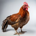 Brown hens isolated on white background, Laying hens farmers concept. generative ai Royalty Free Stock Photo